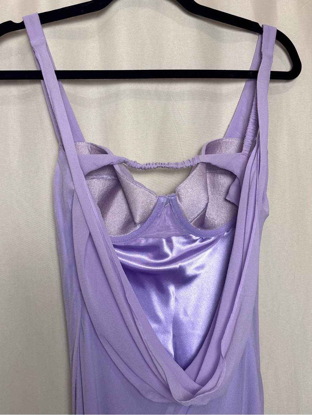 Silk Fredrick’s of Hollywood Lavender Slip Dress with Bustier Size 10 - Picture 4 of 9